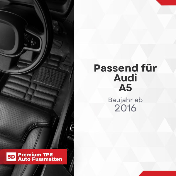 5D Premium Auto Fussmatten für Audi A5 ab 2016