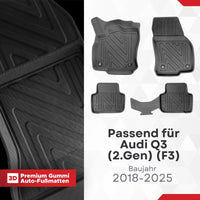 3D Auto Fussmatten für Audi Q3 (2.Gen) (F3) 2018-2025 Carbon-Optik