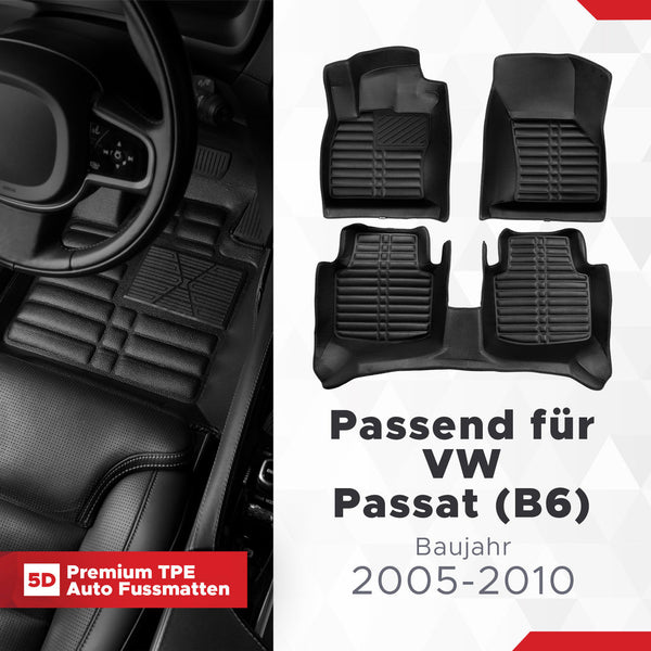 5D Premium Auto Fussmatten für VW Passat (B6) 2005-2010