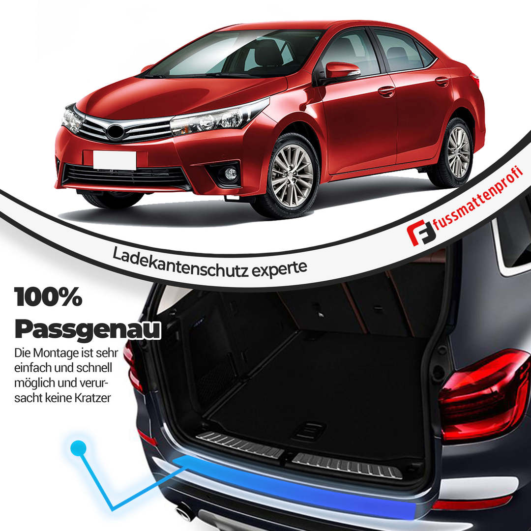 Ladekantenschutz aus Edelstahl Chrom mit Abkantung Passend für Toyota Prius (3.Gen) Baujahr 2009-2016