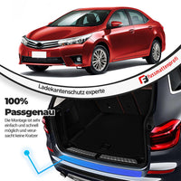 Ladekantenschutz aus Edelstahl Chrom mit Abkantung Passend für Toyota Prius (3.Gen) Baujahr 2009-2016