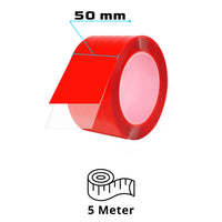 VHB Doppelseitiges Transparentband unsichtbares Klebeband Für Innen- & Außenbereich 50mm x 5m