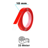 VHB Doppelseitiges Transparentband unsichtbares Klebeband Für Innen- & Außenbereich 10mm x 33m