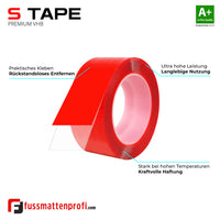 VHB Doppelseitiges Transparentband unsichtbares Klebeband Für Innen- & Außenbereich 10mm x 33m