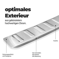 Ladekantenschutz aus Edelstahl Chrom mit Abkantung Kompatibel für Fiat 500/500C Baujahr 2007-2015