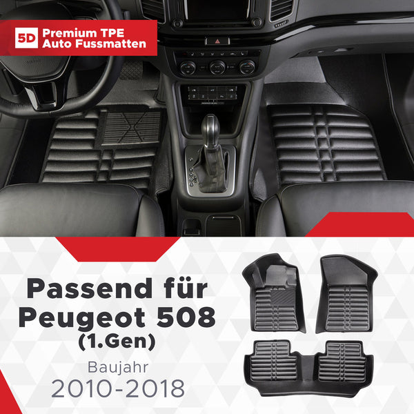 5D Premium Auto Fussmatten für Peugeot 508 (I.Gen) 2010-2018