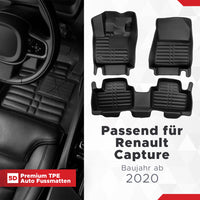 5D Premium Auto Fussmatten für Renault Captur II 2020-2026