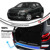 Ladekantenschutz aus Edelstahl Chrom mit Abkantung Kompatibel für Chevrolet Trax Baujahr 2011