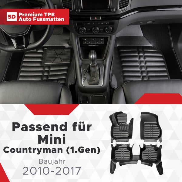 5D Premium Auto Fussmatten für Mini Countryman (I.Gen) (R60) 2010-2017