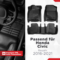 5D Premium Auto Fussmatten für Honda Civic (10.Gen) 2017-2022