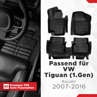 5D Premium Auto Fussmatten für VW Tiguan (I.Gen) 2007-2016