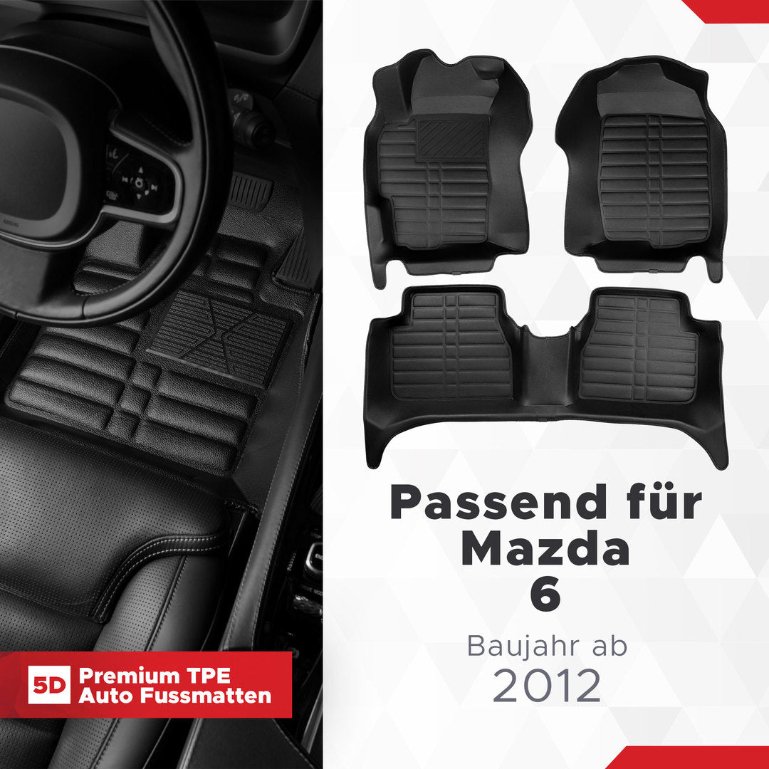 5D Premium Auto Fussmatten für Mazda 6 (GJ) 2012-2026