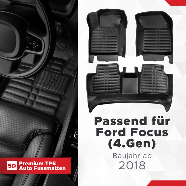 5D Premium Auto Fussmatten für Ford Focus (IV.Gen) 2018-2026