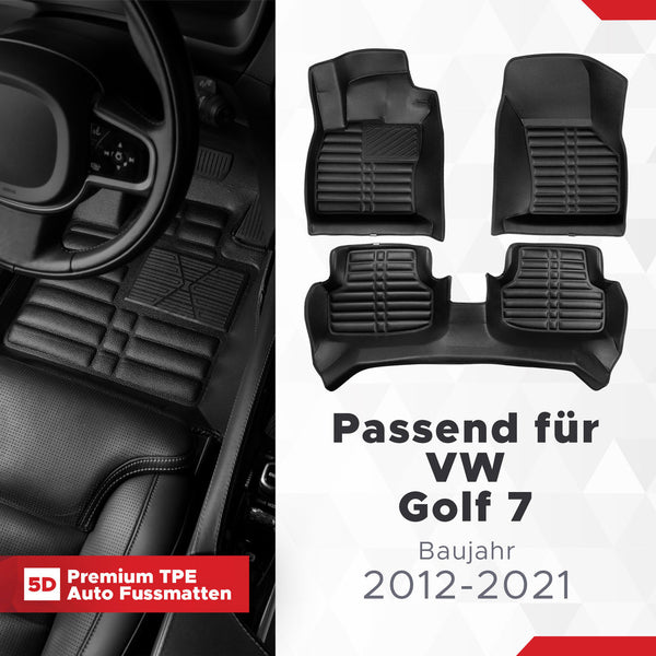 5D Premium Auto Fussmatten für VW Golf VII 2012-2020