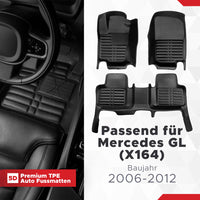 5D Premium Auto Fussmatten für Mercedes GL (W164) 2006-2012