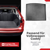 3D Kofferraum Matte passend für Volkswagen Caddy ab 2021
