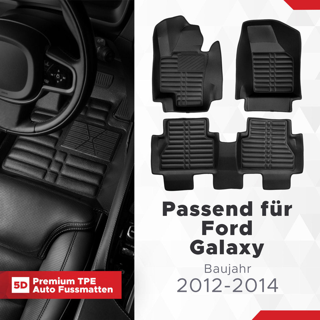 5D Premium Auto Fussmatten für Ford Galaxy 2012-2014