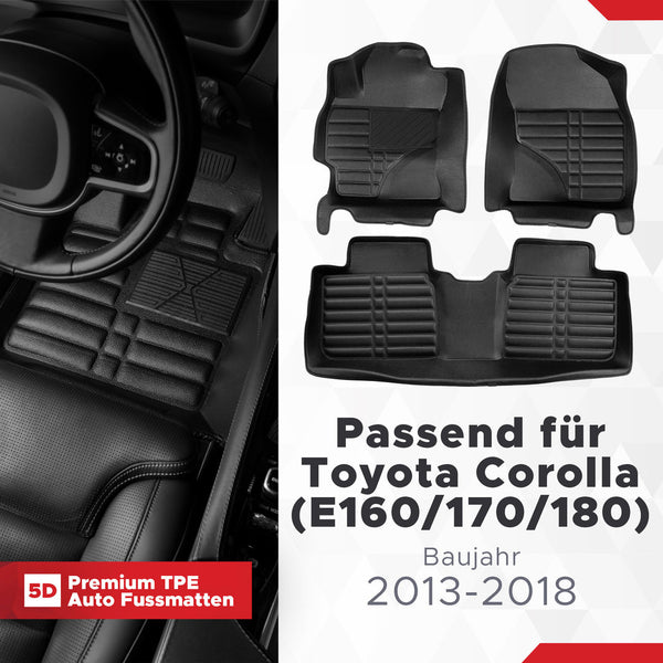 5D Premium Auto Fussmatten für Toyota Corolla (E17) 2013-2019