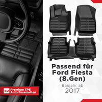 5D Premium Auto Fussmatten für Ford Fiesta (VIII.Gen) 2017-2023