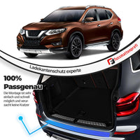 Ladekantenschutz mit 3D Profil Abkantung Fahrzeugspezifisch Passend für Nissan Qashqai J11 (2.Gen) Baujahr ab 2017 aus Edelstahl Chrom