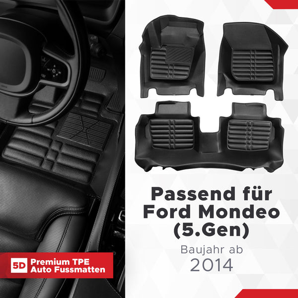 5D Premium Auto Fussmatten für Ford Mondeo (V.Gen) 2014-2022