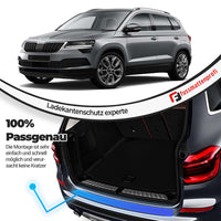 Ladekantenschutz aus Edelstahl Chrom mit Abkantung Passend für Skoda Scala Baujahr ab 2018
