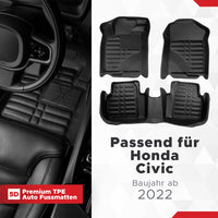 5D Premium Auto Fussmatten für Honda Civic (11.Gen) 2022-2026