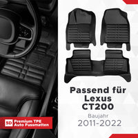 5D Premium Auto Fussmatten für Lexus CT 2011-2022