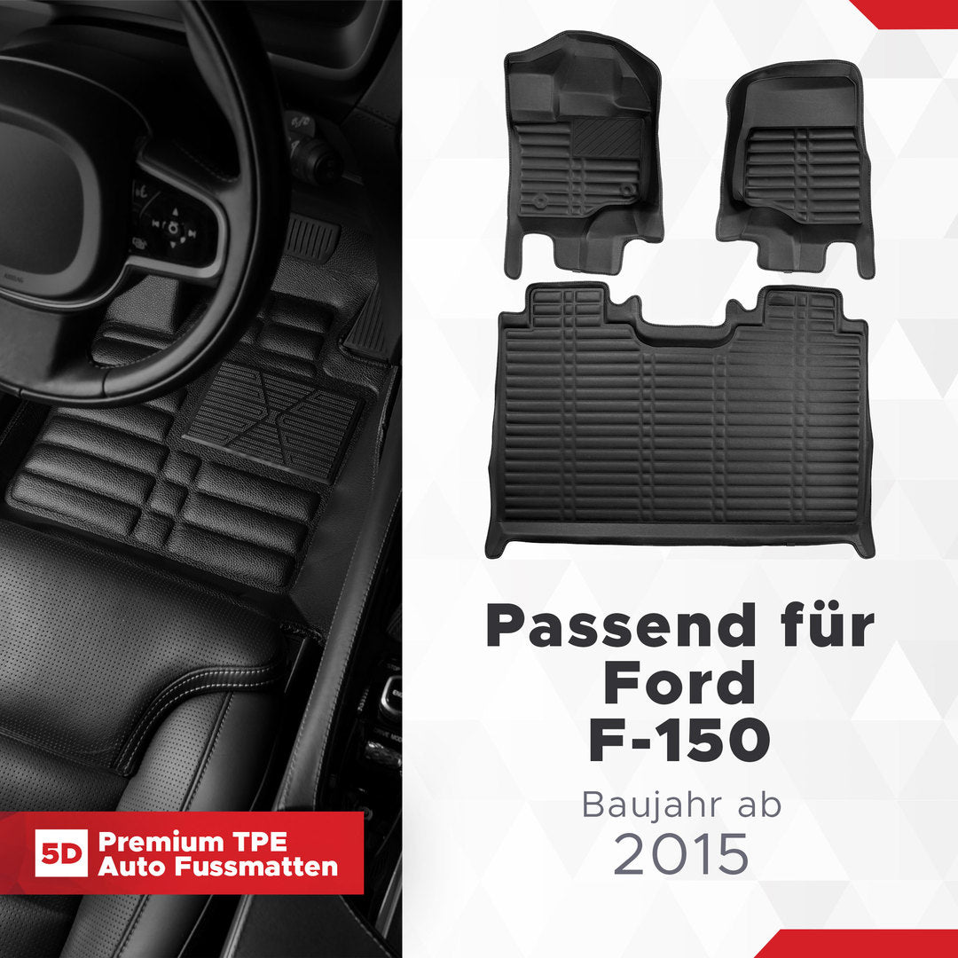 5D Premium Auto Fussmatten für Ford F-150 2014-2020