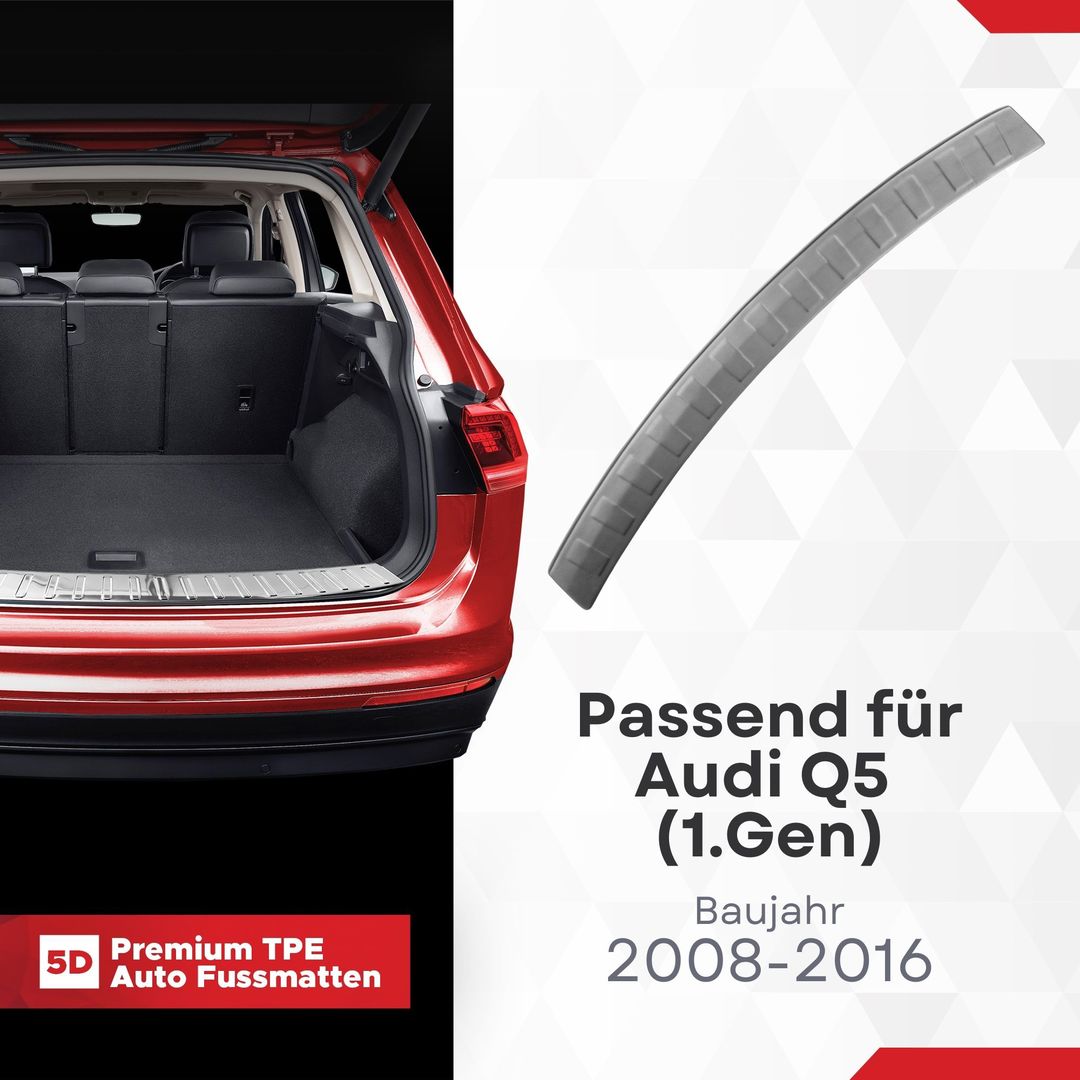 Stoßstangenschutz Ladekantenschutz Passend für Audi Q5 (1.Gen) Baujahr 2008-2016 aus Hochwertigem ABS-Kunststoff