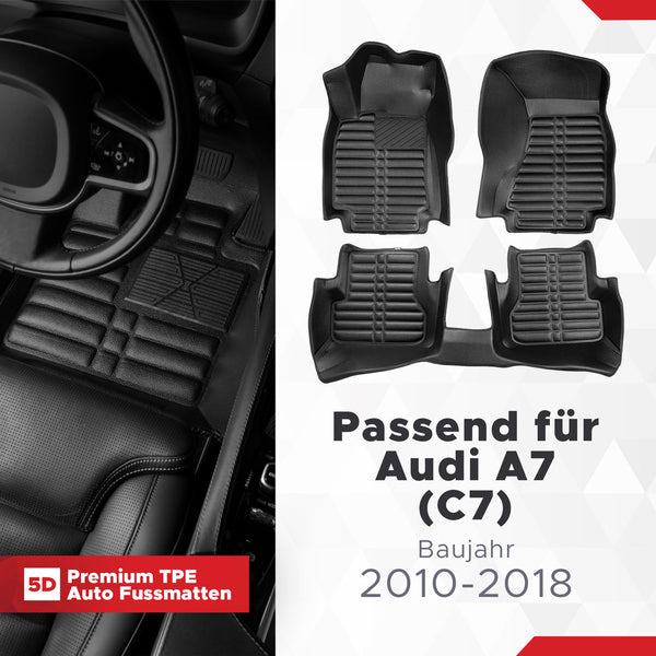 5D Premium Auto Fussmatten für Audi A7 (C7) 2010-2018
