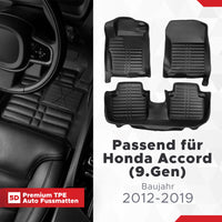 5D Premium Auto Fussmatten für Honda Accord (9.Gen) 2012-2019