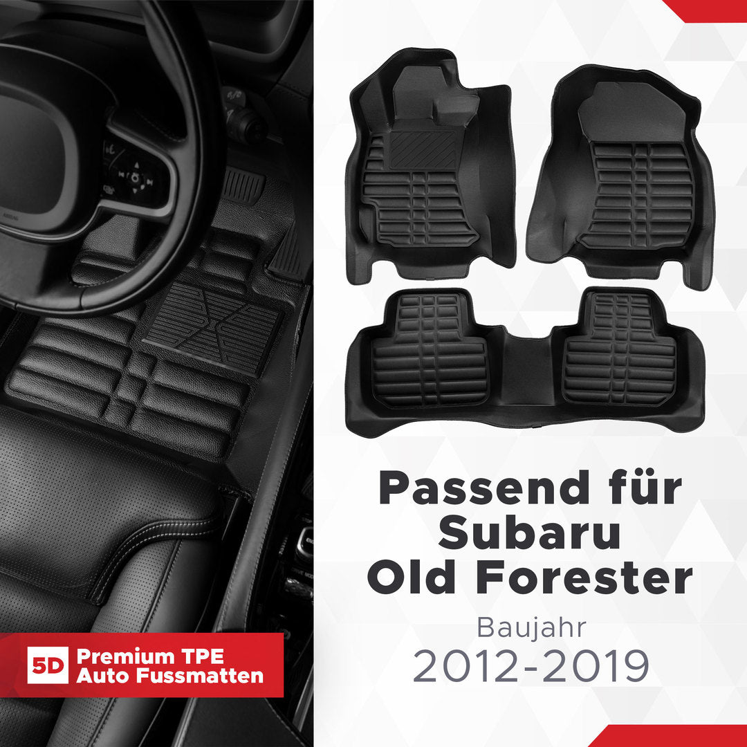 5D Premium Auto Fussmatten für Subaru Forester (IV.Gen) 2013-2019