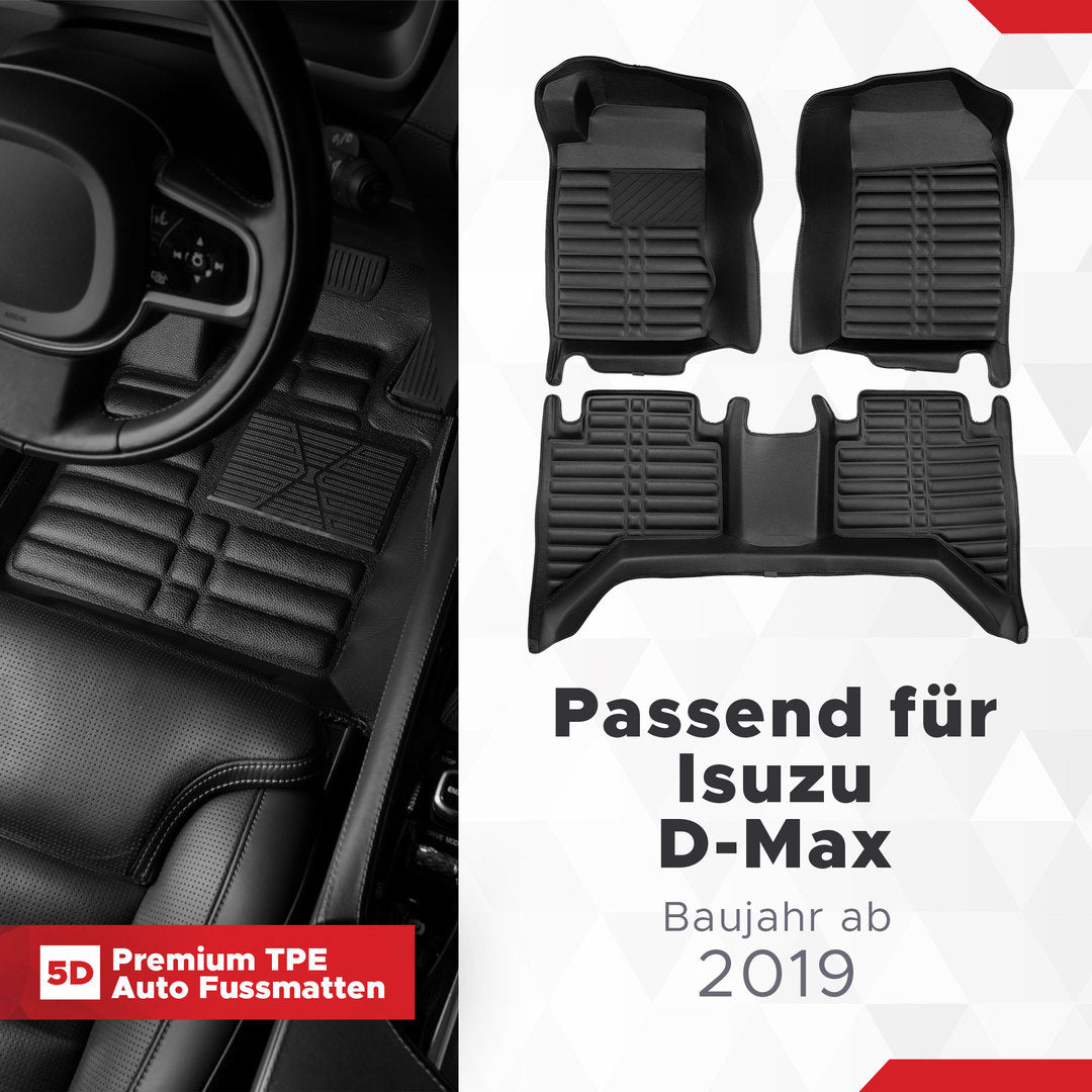 5D Premium Auto Fussmatten für Isuzu D-Max 2019-2026