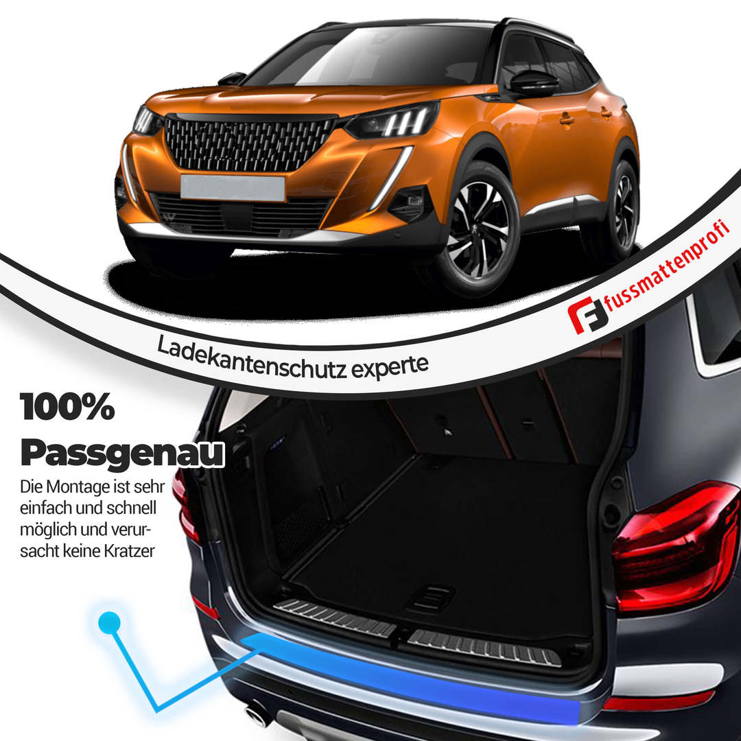 Gepäckschwelle Innenschutz aus Edelstahl Chrom Passend für Peugeot 2008 (2.Gen) Baujahr ab 2018