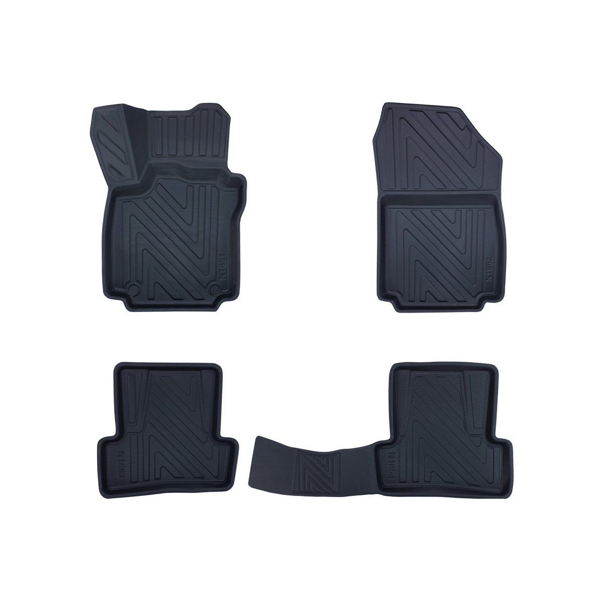 3D Auto Fussmatten für Renault Clio 4 2012-2019 Carbon-Optik