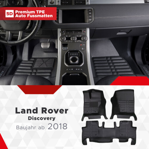 5D Premium Auto Fussmatten TPE Set Passend fuer Land Rover Discovery 5 Baujahr ab 2018