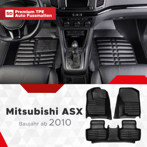 5D Premium Auto Fussmatten TPE Set Passend fuer Mitsubishi ASX Baujahr ab 2010
