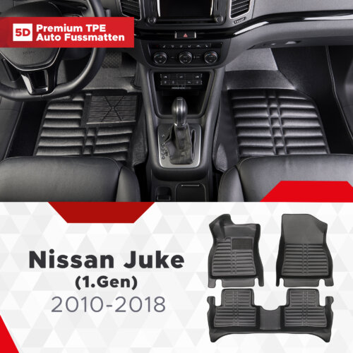 5D Premium Auto Fussmatten TPE Set Passend fuer Nissan Juke 1.Gen Baujahr 2010 2018