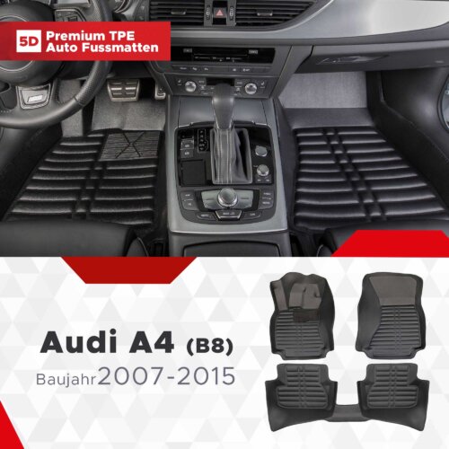 AutoFussmatten Fussmattenprofi Audi A4 B8 Baujahr ab 2007 2015