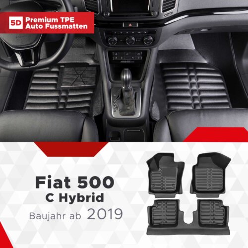 AutoFussmatten Fussmattenprofi Fiat 500 C Hybrid Baujahr ab 2019