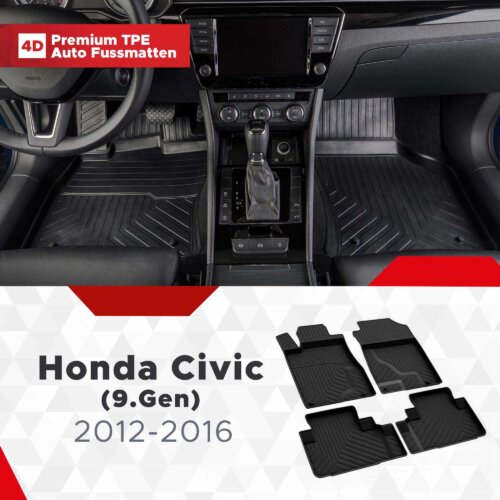 AutoFussmatten Fussmattenprofi Honda Civic 9 Gen Baujahr 2012 2016