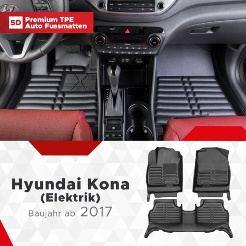 AutoFussmatten Fussmattenprofi Hyundai Kona Elektrik Baujahr ab 2017