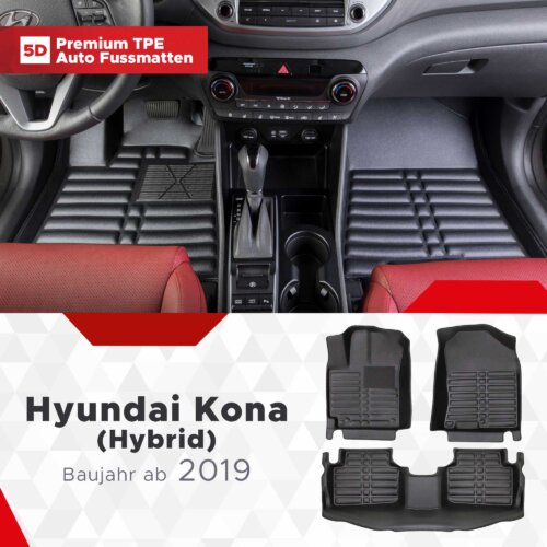 AutoFussmatten Fussmattenprofi Hyundai Kona Hybrid Baujahr ab 2019