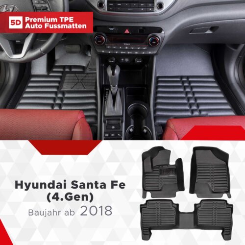 AutoFussmatten Fussmattenprofi Hyundai Santa Fe 4 Gen Baujahr ab 2018