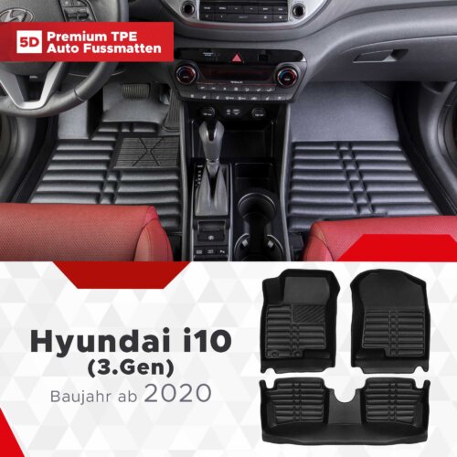 AutoFussmatten Fussmattenprofi Hyundai i10 3 Gen Baujahr ab 2020