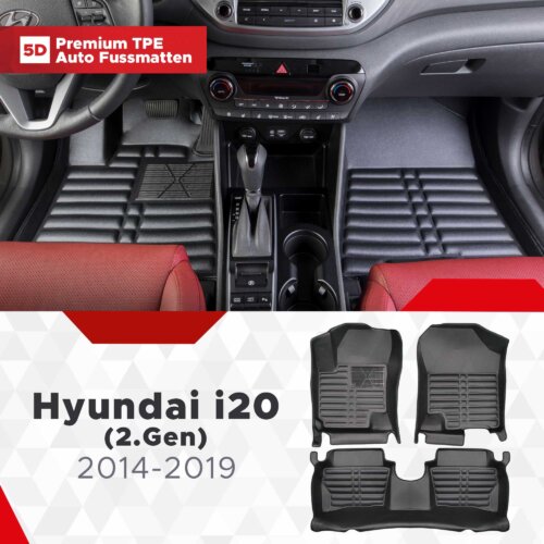 AutoFussmatten Fussmattenprofi Hyundai i20 2 Gen Baujahr 2014 2019