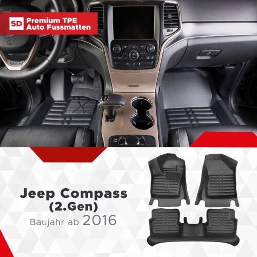 AutoFussmatten Fussmattenprofi Jeep Compass 2 Gen Baujahr ab 2016