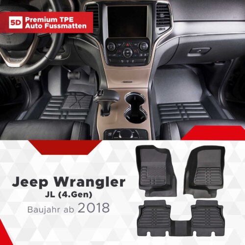 AutoFussmatten Fussmattenprofi Jeep Wrangler JL 4 Gen Baujahr ab 2018