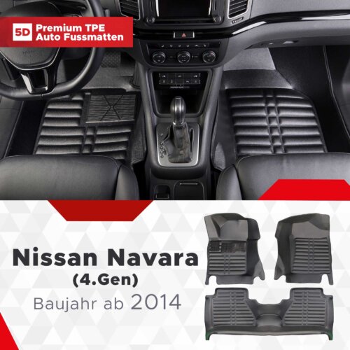AutoFussmatten Fussmattenprofi Nissan Navara 4 Gen Baujahr ab 2014